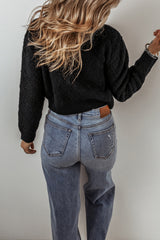 Black Shimmer Flap Pocket Button up Cardigan Cardigans JT's Designer Fashion