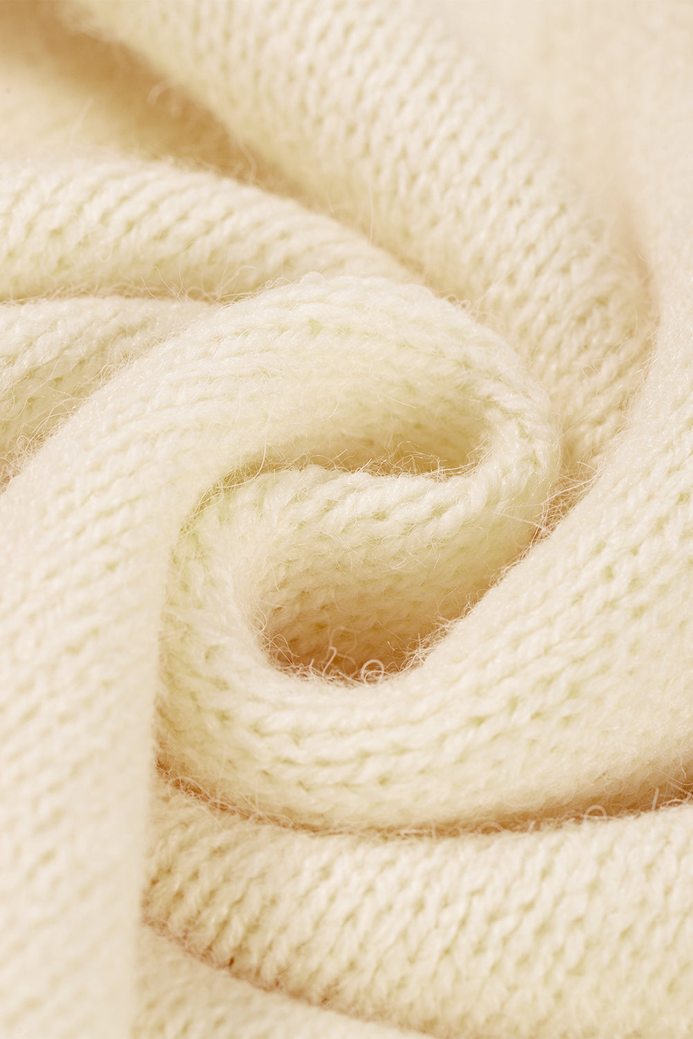 White Wavy Striped Pointelle Bishop Sleeve Sweater Sweaters & Cardigans JT's Designer Fashion