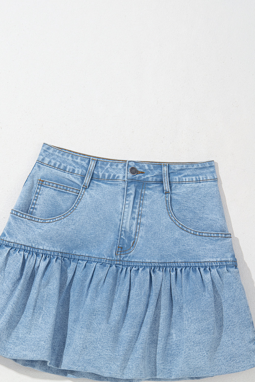 Myosotis Bubble Hem Denim Mini Skirt Skirts & Petticoat JT's Designer Fashion