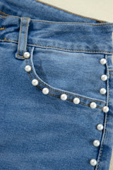 Dusk Blue Pearl Boot Cut Denim Jeans Jeans JT's Designer Fashion