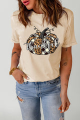 Khaki Thankful Pumpkin Graphic Tee Graphic Tees JT's Designer Fashion
