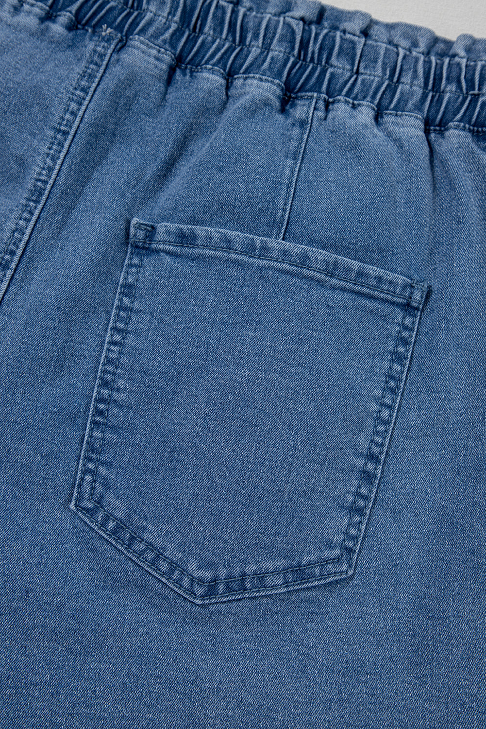 Ashleigh Blue Drawstring High Waist Casual Denim Shorts with Pockets Denim Shorts JT's Designer Fashion
