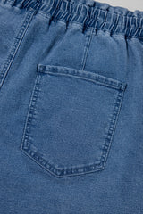 Ashleigh Blue Drawstring High Waist Casual Denim Shorts with Pockets Denim Shorts JT's Designer Fashion