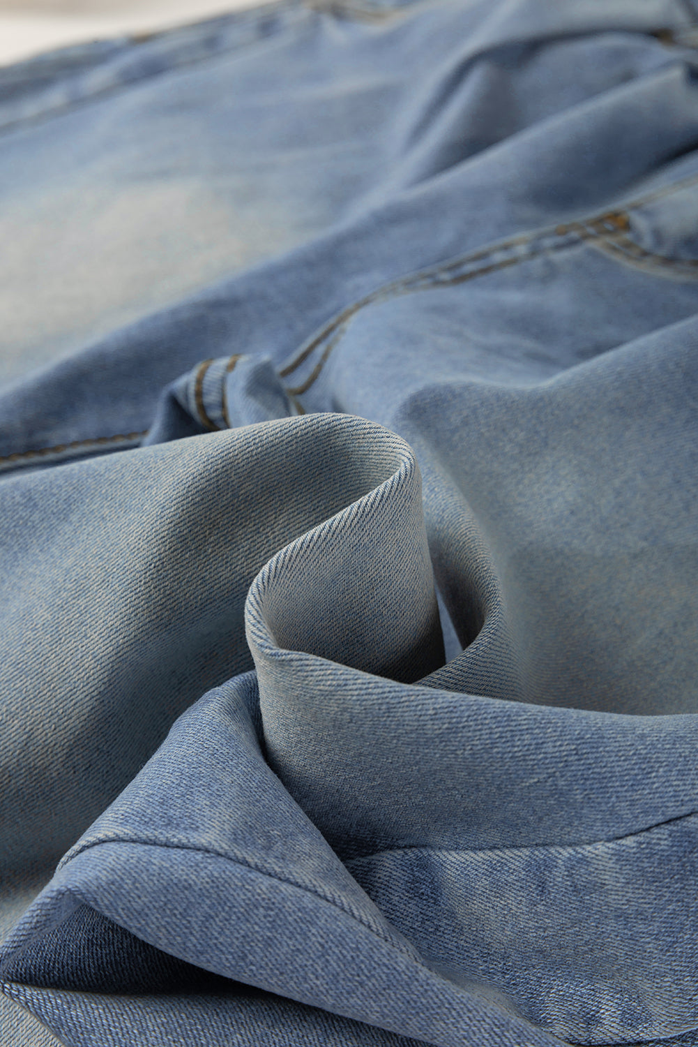 Ashleigh Blue Washed Pleated Detail Wide Leg Jeans Jeans JT's Designer Fashion