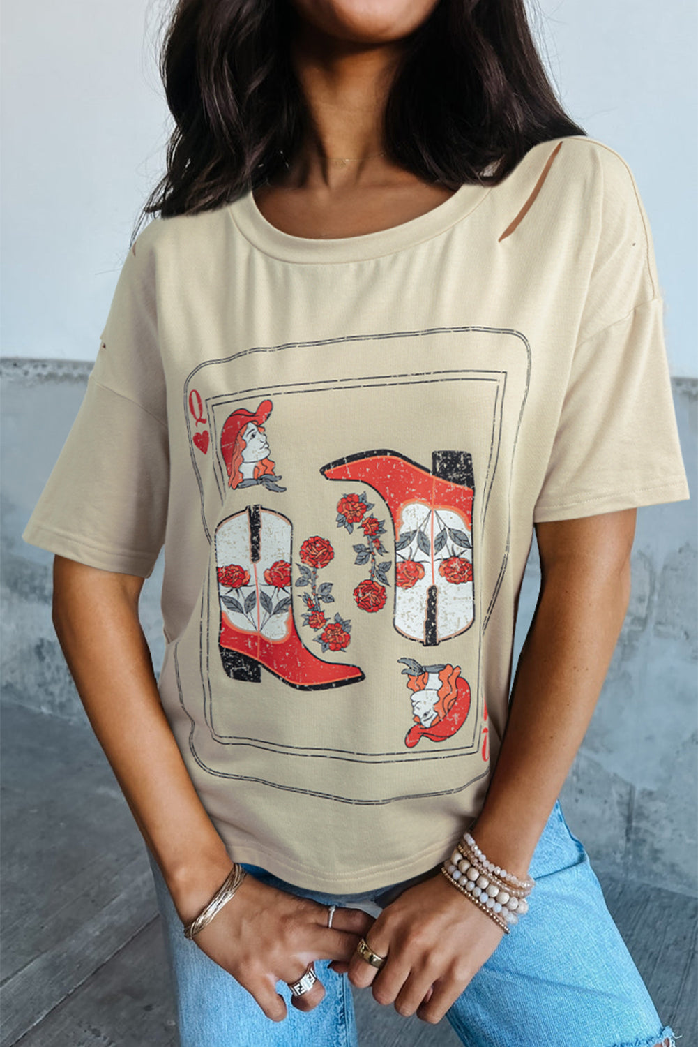 Parchment Cowgirl Queen Graphic Tee Graphic Tees JT's Designer Fashion