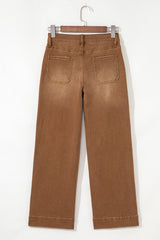 Breen Cropped High Rise Wide Leg Jeans Jeans JT's Designer Fashion