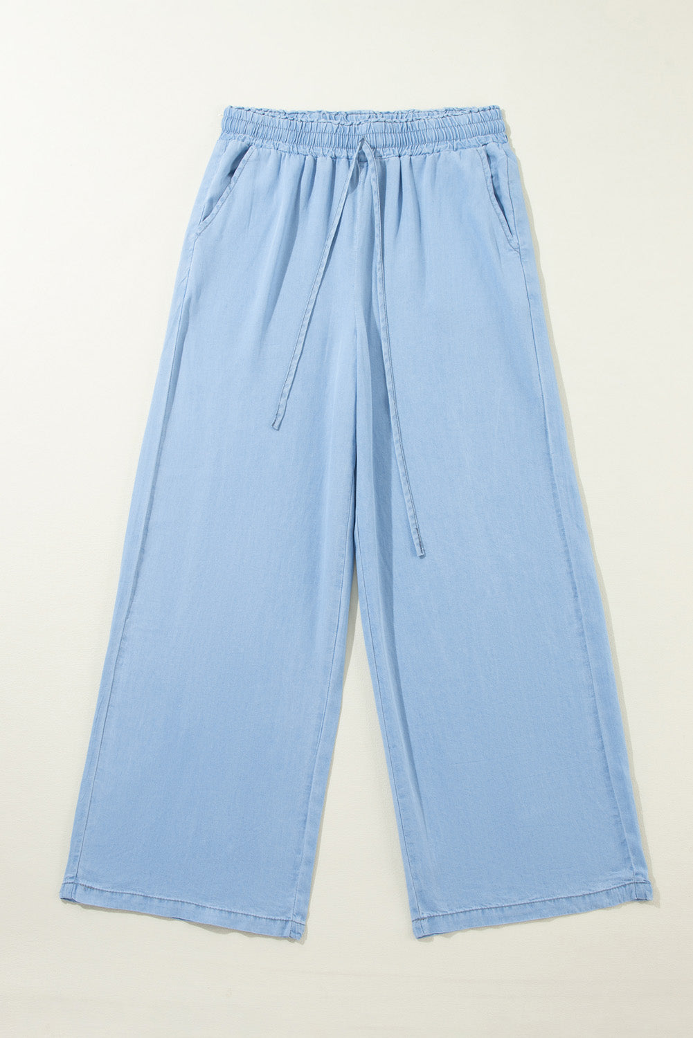 Myosotis Drawstring High Waist Wide Leg Denim Pants Pants & Culotte JT's Designer Fashion
