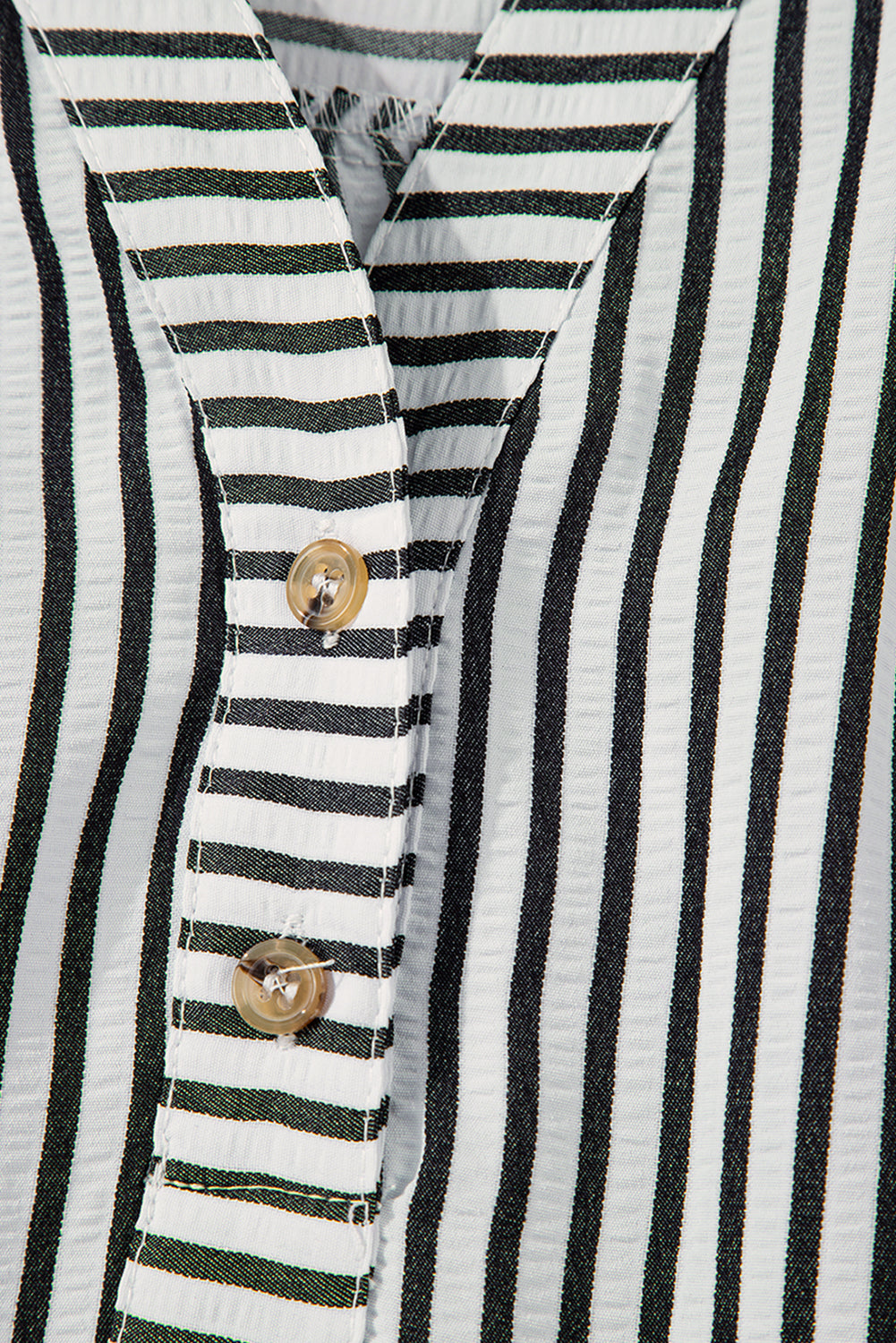 Black Stripe Short Sleeve Buttoned V Neck Pocketed Plus Size Mini Dress Plus Size Mini Dresses JT's Designer Fashion