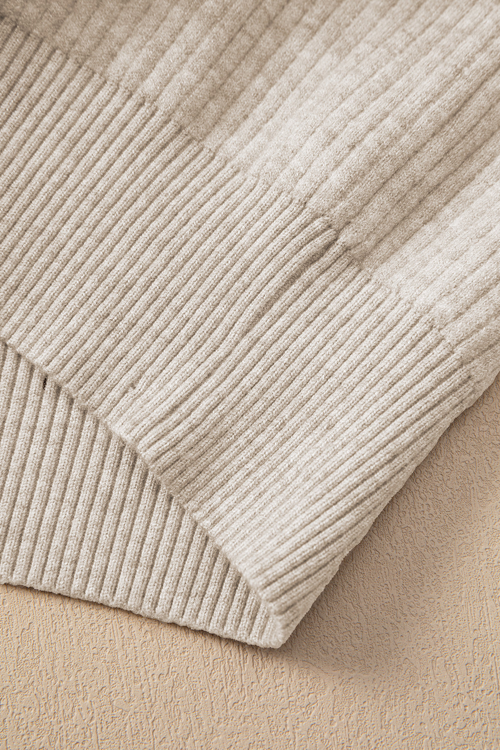 Apricot Thermal Lined Ribbed Knit Mock Neck Sweater Sweaters JT's Designer Fashion