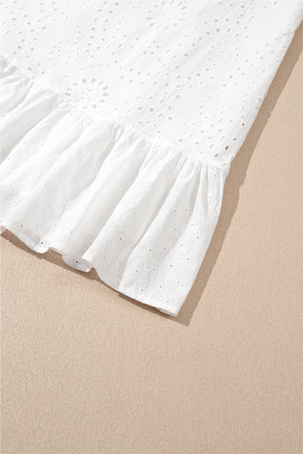 White Floral Eyelet Embroidered Sleeveless Shift Dress Mini Dresses JT's Designer Fashion