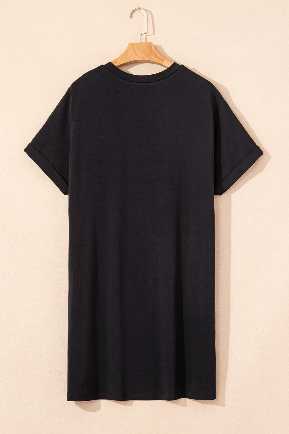 Black Nashville Guitar Print Crew Neck T Shirt Mini Dress T Shirt Dresses JT's Designer Fashion