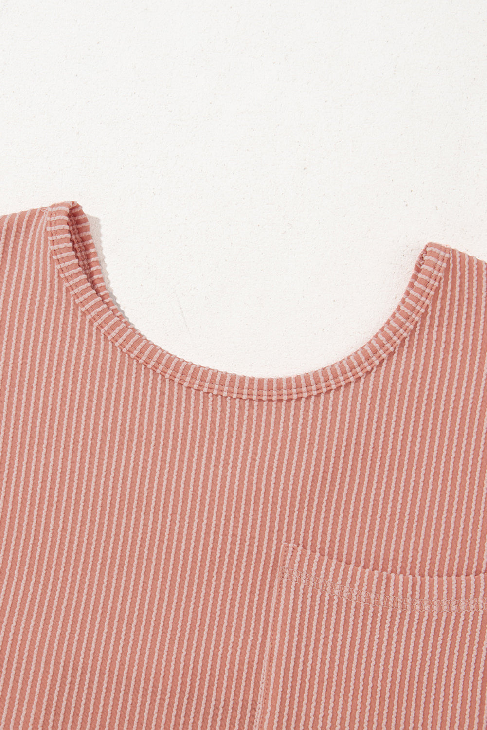 Dusty Pink Corded Knit Textured Patched Pocket Frilled Swing Mini Dress with Pockets Mini Dresses JT's Designer Fashion