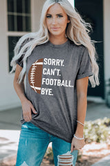 Gray American Football Graphic Casual T Shirt Graphic Tees JT's Designer Fashion