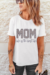 White MOM life is the best life Graphic T Shirt Graphic Tees JT's Designer Fashion