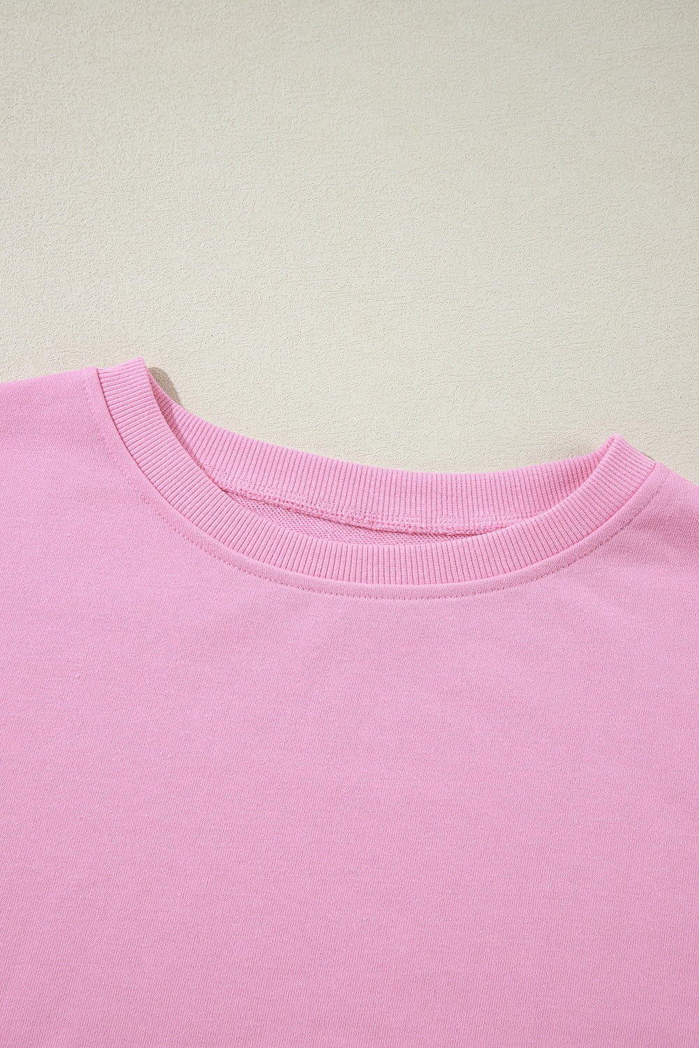 Bonbon Color Block Exposed Seam Side Slits Crewneck Sweatshirt Sweatshirts & Hoodies JT's Designer Fashion