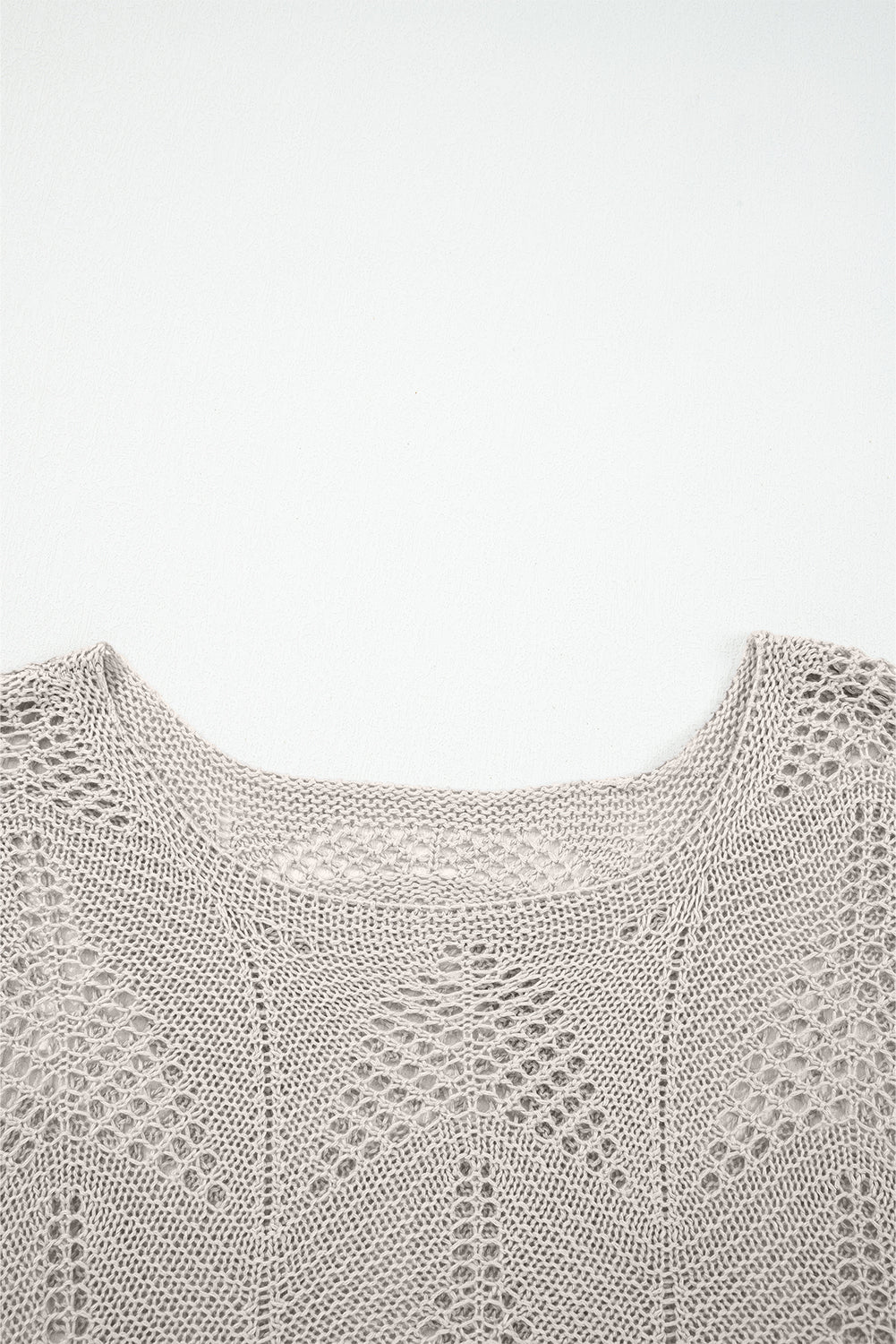 Seagrass Hollow Out Knit 7/8 Sleeve Casual Sweater Sweaters JT's Designer Fashion