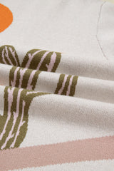 Apricot Western Desert Cactus Print Plus Size Button Cardigan Sweater Plus Size Sweaters & Cardigans JT's Designer Fashion