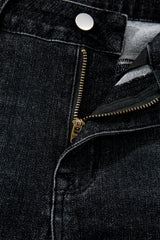 Carbon Grey Mineral Wash Raw Hem High Waist Flared Jeans Jeans JT's Designer Fashion