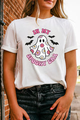 White IN MY SPOOKY ERA Halloween Ghost Graphic Tee Graphic Tees JT's Designer Fashion