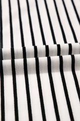 Black Stripe V Neck Tee and Casual Short Set Short Sets JT's Designer Fashion