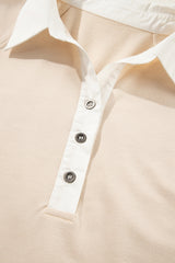 Jet Stream Shirt Collar Buttoned Patchwork Short Sleeve Mini Dress Mini Dresses JT's Designer Fashion