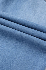 Dusk Blue Raw Hem Straight Leg Loose High Waist Jeans Jeans JT's Designer Fashion