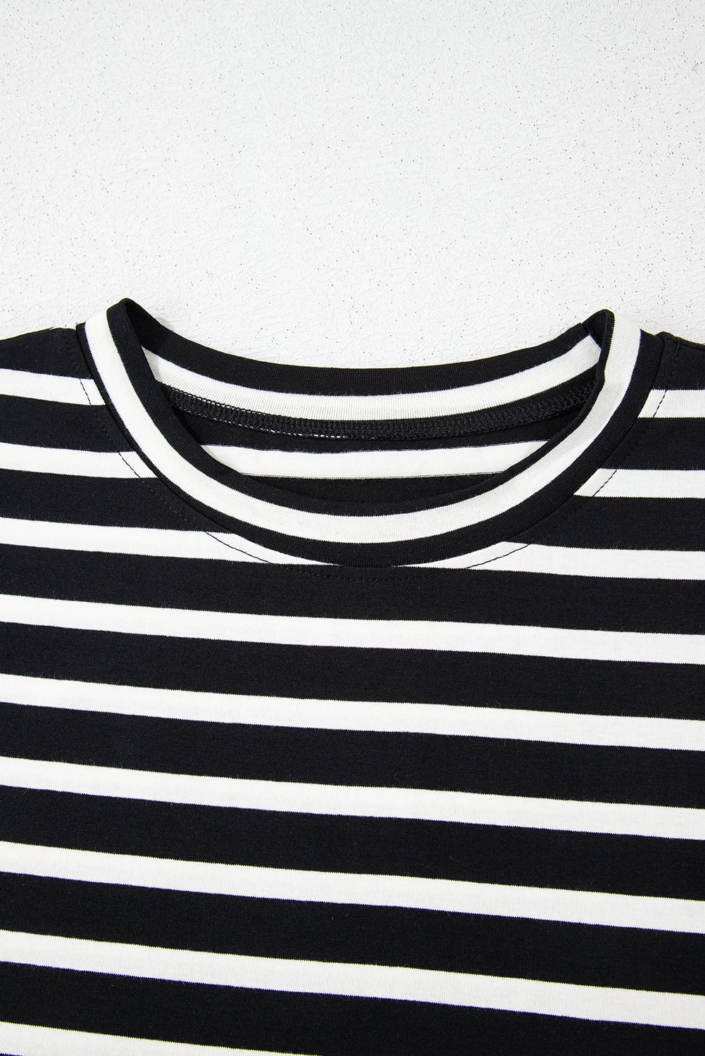 Black White Striped Short Sleeve Top and Shorts Set Short Sets JT's Designer Fashion