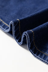 Bluing Asymmetric Wrapped Buttoned High Waist Denim Shorts Denim Shorts JT's Designer Fashion