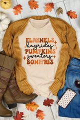 Khaki Flannels Hayrides Pumpkins Sweaters Bonfires Tee Graphic Tees JT's Designer Fashion