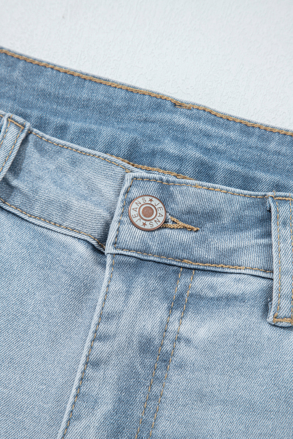 Beau Blue Mid Rise Ankle-Length Distressed Skinny Jeans Jeans JT's Designer Fashion