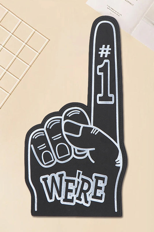 Black WE’RE NO.1 Game Day EVA Foam Cheering Gloves Other Accessories JT's Designer Fashion