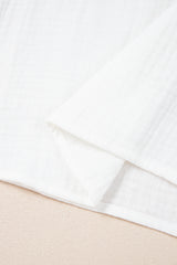 White Paisley Embroidered Textured Split Neck Long Puff Sleeve Blouse Blouses & Shirts JT's Designer Fashion