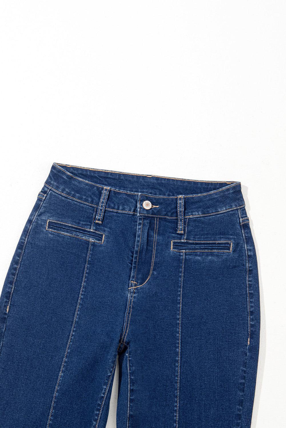 Sail Blue Center Seam Deep Wash Straight Jeans Jeans JT's Designer Fashion