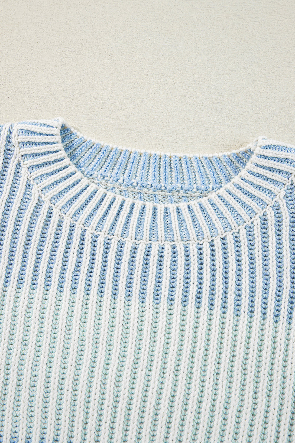 Multicolour Colorblock Textured Knit Bubble Sleeve Sweater Sweaters JT's Designer Fashion