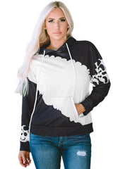 Black Cow Tie Dye Print Pocketed Drawstring Pullover Hoodie Sweatshirts & Hoodies JT's Designer Fashion