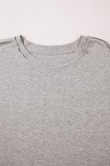 Gray Solid Color Loose Tee 2 Piece Shorts Set Short Sets JT's Designer Fashion
