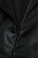 Black Vegan Leather Sleeveless Mini Dress Mini Dresses JT's Designer Fashion