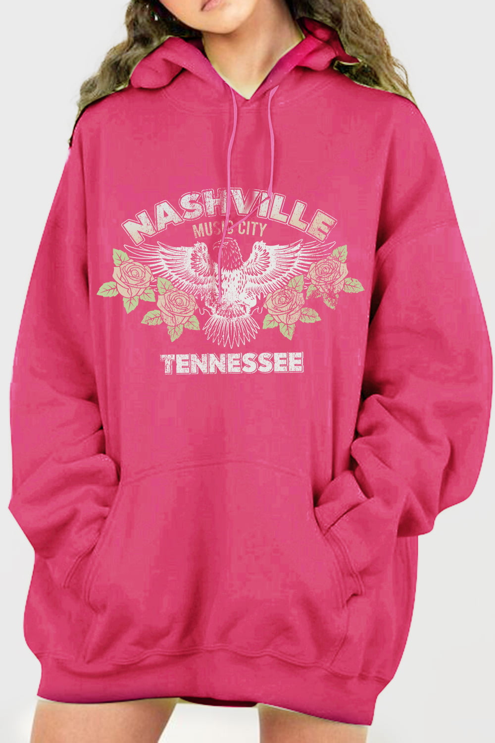Simply Love Full Size NASHVILLE TENNESSEE Graphic Hoodie Graphic Sweatshirts JT's Designer Fashion