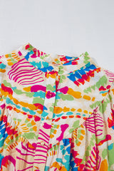 Orange Abstract Printed High Low Oversized Shirt Blouses & Shirts JT's Designer Fashion