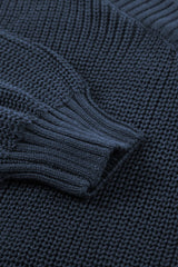 Dark Blue Dew Shoulder Juliette Knitted Sweater Sweaters & Cardigans JT's Designer Fashion