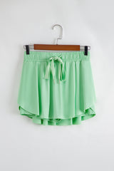 Light Green Drawstring High Waist Lined Tennis Skorts Skirts & Petticoat JT's Designer Fashion