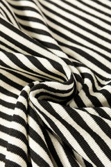 Black Stripe Loose Drop Shoulder Long Sleeve Top Long Sleeve Tops JT's Designer Fashion