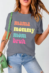 Gray mama mommy mom bruh Crew Neck Graphic Tee Graphic Tees JT's Designer Fashion