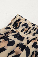 Parchment Leopard Drawstring Flowy Wide Leg Pants Pants & Culotte JT's Designer Fashion