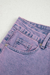 Orchid Petal Vintage Wash Frayed Hem Ankle-length Jeans Jeans JT's Designer Fashion
