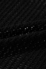 Black Crochet Hollow Out Open Front Cardigan Cardigans JT's Designer Fashion
