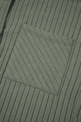 Mist Green Thermal Ribbed Texture Drop Shoulder Button Up Shacket Jackets JT's Designer Fashion