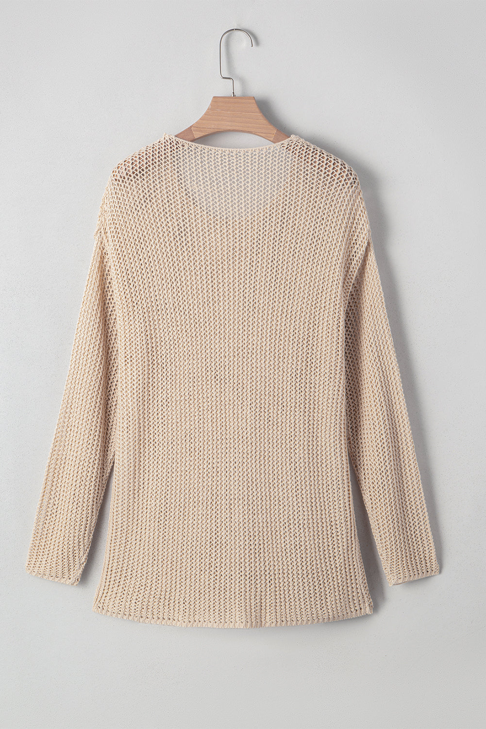Smoke Gray Crochet Hollow-out Jumper Top Sweater Sweaters JT's Designer Fashion