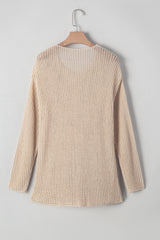 Smoke Gray Crochet Hollow-out Jumper Top Sweater Sweaters JT's Designer Fashion