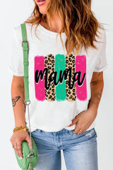 White Mama Leopard Brush Stroke Graphic T Shirt Graphic Tees JT's Designer Fashion